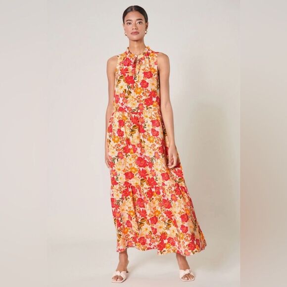 Sugarlips NWT Didion Floral Split Neck Tiered Maxi XS Sleeveless Relaxed Fit - Picture 4 of 12